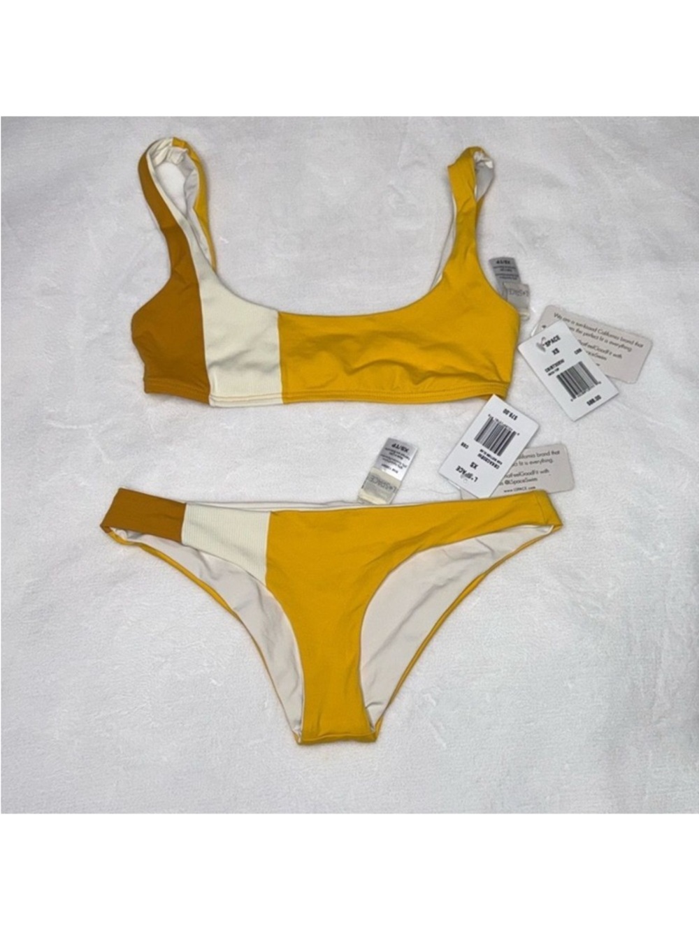 NWT - Yellow Colorblock Bikini Set - Picture 3 of 6